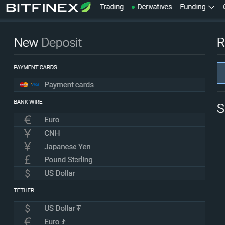 bitfinex payment cards