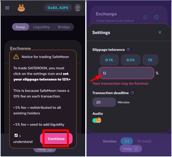 set safemoon slippage