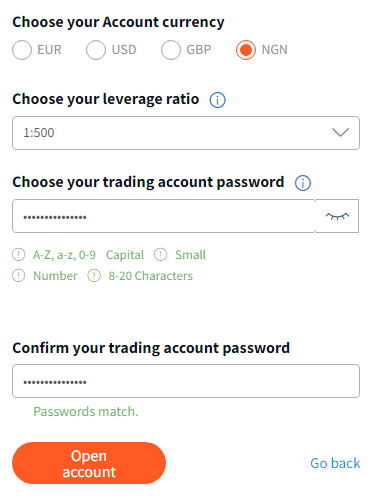 fxtm account details