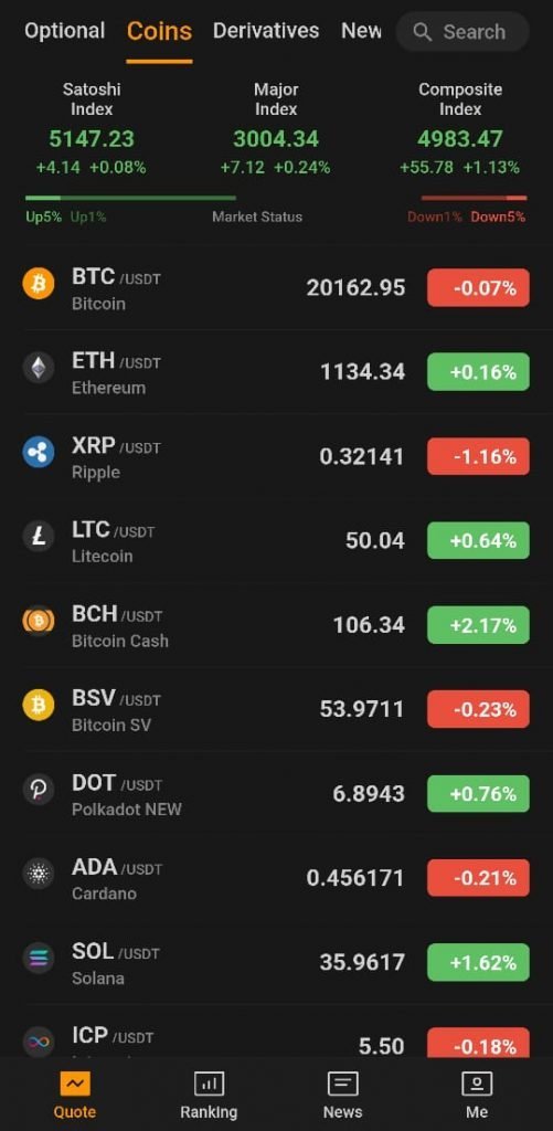 BTCs mining interface