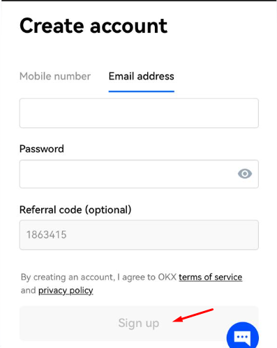 okx sign up
